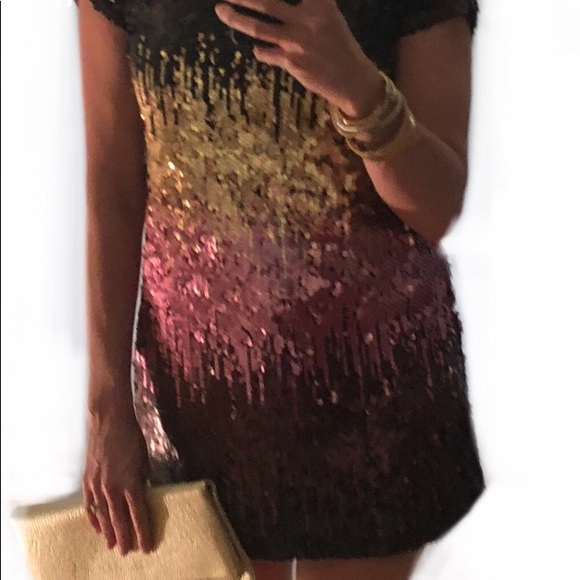 TOBI Sequin NYE Dress w plunging back Sz S 🆕 - Picture 6 of 8